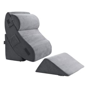 Orthopedic Bed Wedge Pillow 4 Pcs Adjustable for GERD Sleep Back Leg Neck