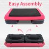 The Red Aerobic Step Platform with 4 Risers Adjustable, Health Club Size Steppers for Exercise with risers for adjustable Home Workout