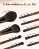 VEVOR 9PCS Makeup Brush Set for Foundation Blending Eyeshadow with Soft Bristles
