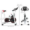 Adjustable Upright Stationary Exercise Bike w/ LCD Display, Indoor Cycling Bike for Home w/ Adjustable Resistance, White