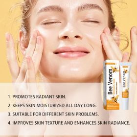 Bee venom wrinkle cream reduces wrinkles, tightens the face, brightens the skin, and anti-aging cream (Color: Yellow)
